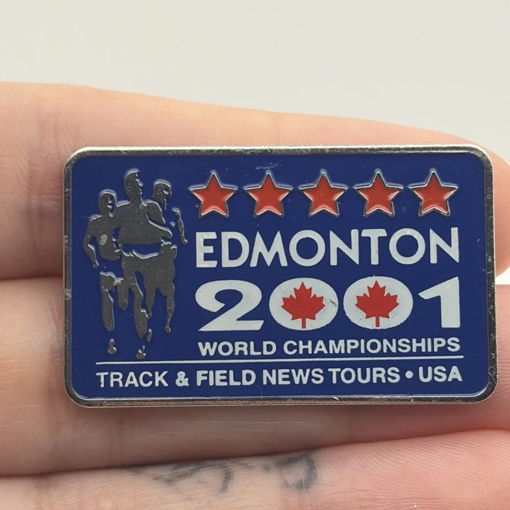 2001 Edmonton World Championships Track & Field News Tours USA Lapel Hat Pin